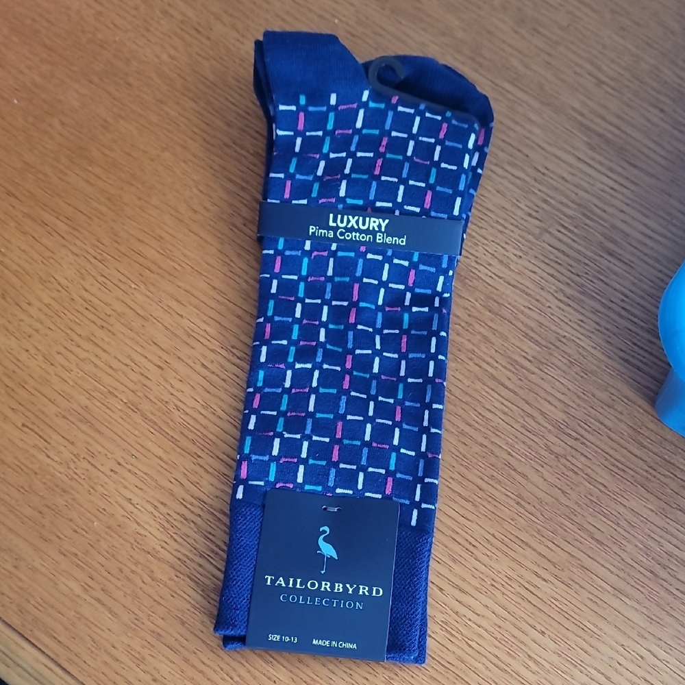 Tailorbyrd Men's Luxury Pima Cotton Blend Socks - Blue